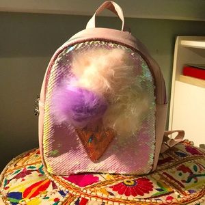 OMG Mini Girls Pink Ice Cream Cone Backpack